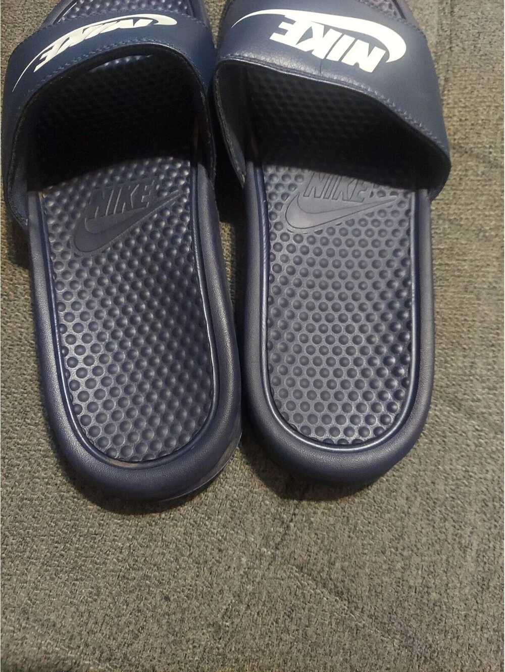 Nike Benassi JDI Men's Slip On Sandals Sz 13 - Navy Blue Waterproof Slides Pool